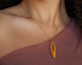 Gold Necklace Pendant With Elliptical Design, Long Gold  Necklace, 18k Gold Vermeil