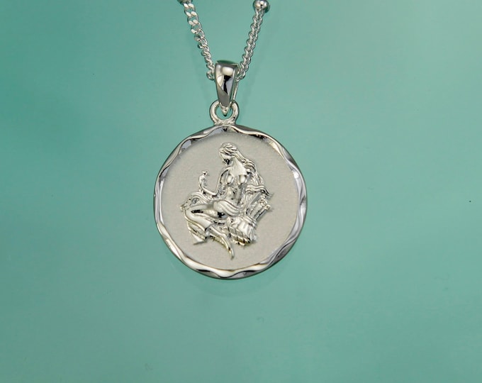 Sterling Silver Virgo Zodiac Star Sign Necklace, Personalised Birthstone Jewellery Gifts