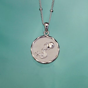 Silver Star Sign Zodiac Necklaces | Aquarius Pendant | Horoscope Jewellery | 925 Sterling Silver | Add a Birthstone
