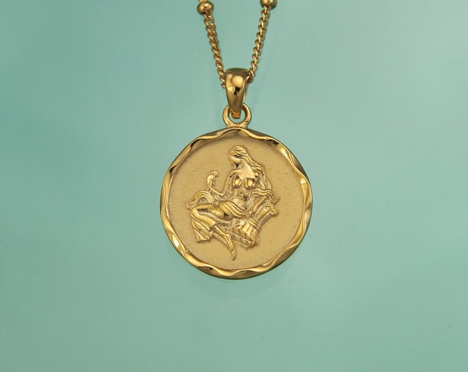 Gold Star Sign Zodiac Necklaces | Virgo Pendant | Horoscope Jewellery | 18K Gold Vermeil | Add a Birthstone