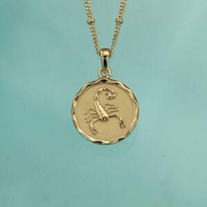 Gold Star Sign Zodiac Necklaces | Scorpio Pendant | Horoscope Jewellery | 18K Gold Vermeil | Add a Birthstone