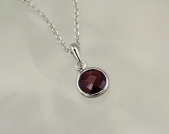 Natural Ruby Pendant In Sterling Silver, 45cm Silver Chain,  July Birthstone Jewellery, Gemstone Jewellery