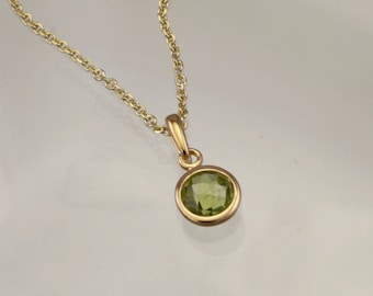 Peridot Pendant In 18k Gold Vermeil, 45cm Gold Chain, Augast Birthstone, Natural Gemstone Jewellery