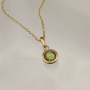 Peridot Pendant In 18k Gold Vermeil, 45cm Gold Chain, Augast Birthstone, Natural Gemstone Jewellery