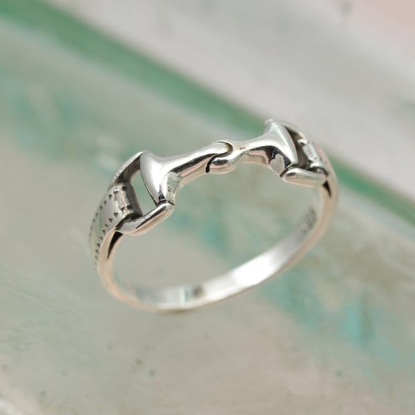 Sterling Silver Horse Bit Ring, Snaffle Bit Ring, Gifts for Horse Lovers, Equestrian Jewellery