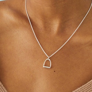 Silver Stirrup Pendant and Chain