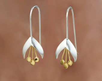 Sterling Silver Snowdrop Earrings: Floral Botanical Jewelry