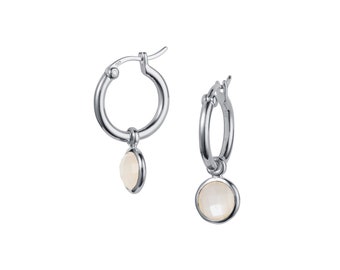 Orecchini a cerchio con fibbia coreana minimalista in argento Sterling 925 reale Orecchini a cerchio con fibbia coreana minimalista in argento Sterling 925 reale