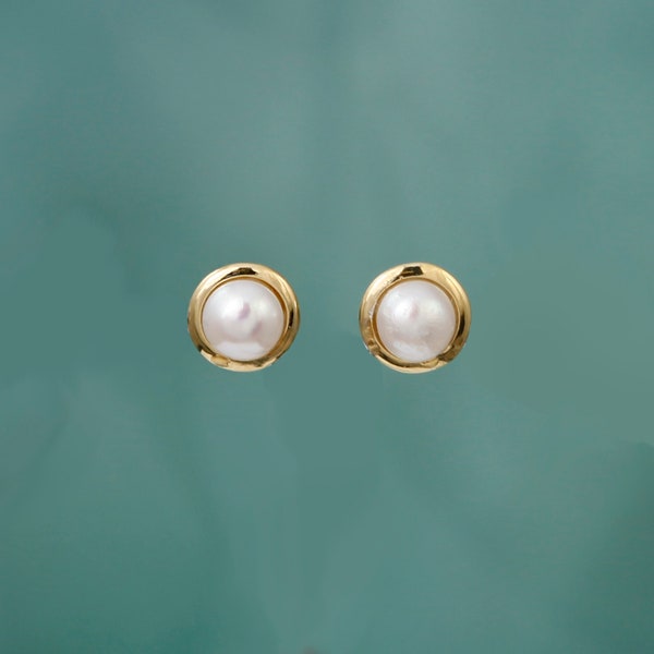Pearl Stud Earrings Etsy UK