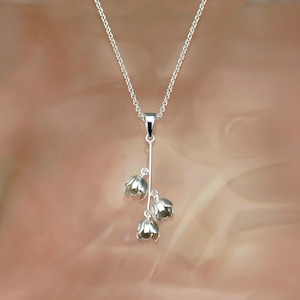 Sterling Silver Lily of the Valley Pendant Necklace: Botanical Jewelry