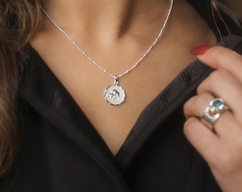 Silver Star Sign Zodiac Necklace | Taurus Pendant | Horoscope Jewellery | 925 Sterling Silver | Add a Birthstone