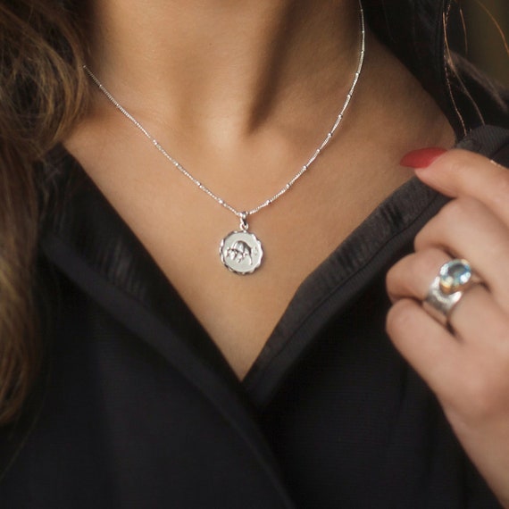 Silver Star Sign Zodiac Necklace Taurus Pendant Horoscope