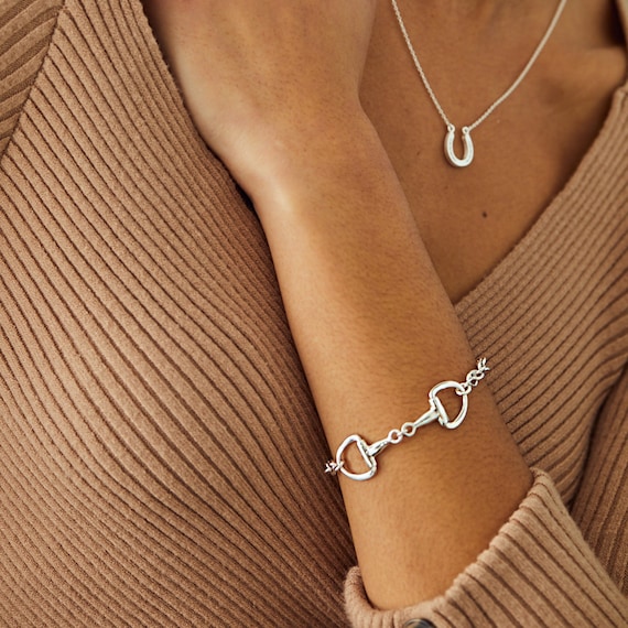 Silver horse bit bracelet - TigerLily Jewellery