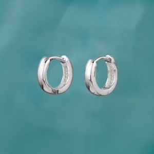 Sterling Silver Hoop Earrings, Huggie Snap Post Hoop Earring, Silver Sleeper Earrings, Small Silver Hoops, 925 Silver