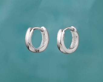 100% 925 Argento Sterling Nero Colore Retrò Orecchini A Cerchio Huggie - Foto 3