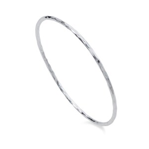 Sterling silver hoola hoop hammered bangle