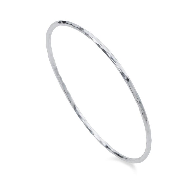 Sterling silver hoola hoop hammered bangle
