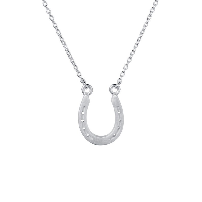 silver horseshoe necklace with chain