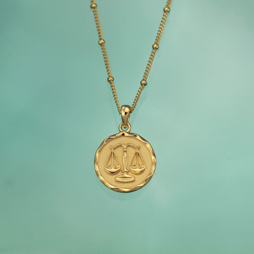 Gold Star Sign Zodiac Necklaces Libra Pendant Horoscope Etsy