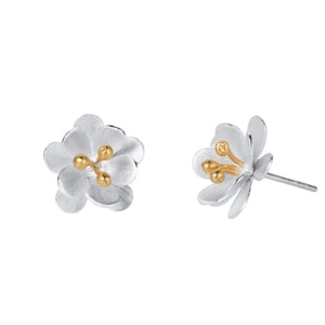 Sterling Silver Daisy Stud Earrings: Botanical Bridal Jewelry image 3