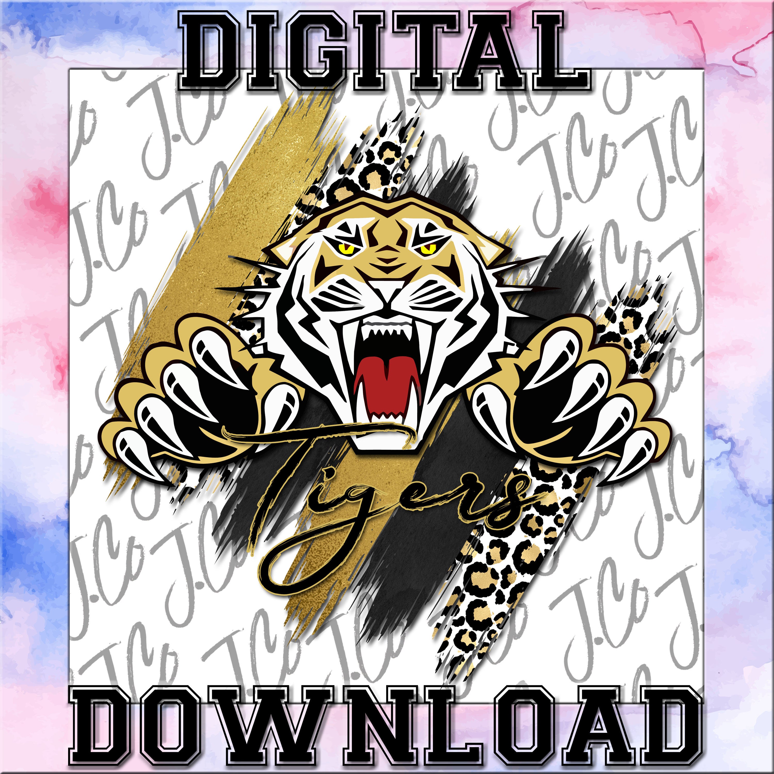 Black and Gold Tiger -PNG Files, Digital Download - Etsy
