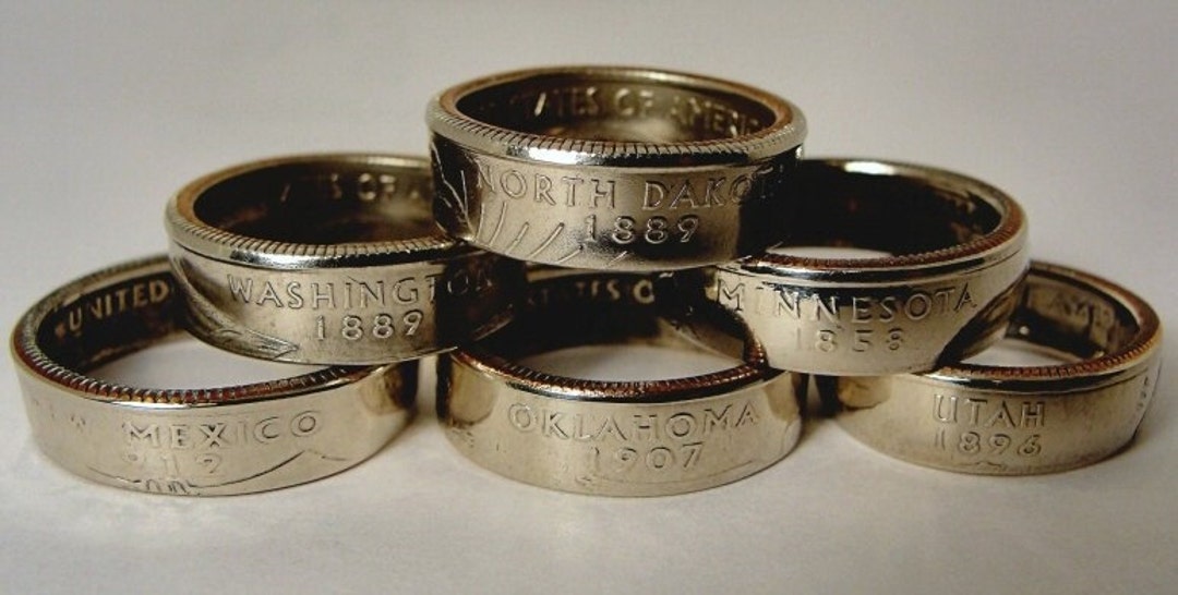 State Coin Rings State Quarter Coin Rings. - Etsy