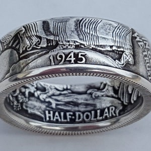 Walking Liberty Half Dollar coin ring