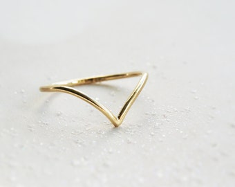 The Wishbone Solid Gold Ring