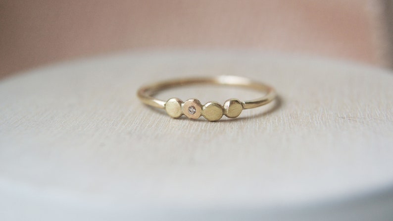 The Quartet Solid 9ct Gold Ring with White Topaz