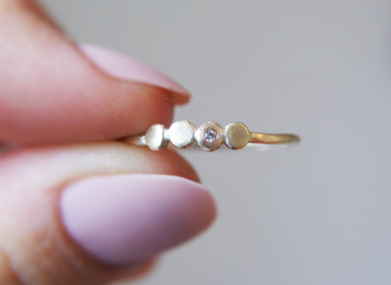 The Quartet Solid 9ct Gold Ring with White Topaz