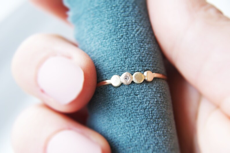 The Quartet Solid 9ct Gold Ring with White Topaz