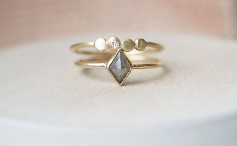 The Quartet Solid 9ct Gold Ring with White Topaz