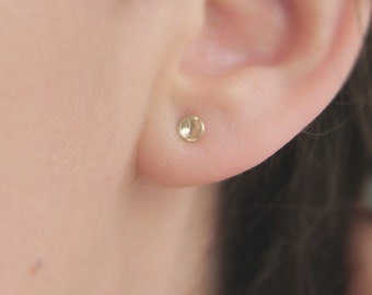 Tiny Solid 9ct Recycled Gold Studs
