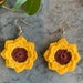 Double Petal Sunflower Crochet Earrings, Boho Earrings, Handmade Earrings, Hippie Earrings, Statement Earrings
