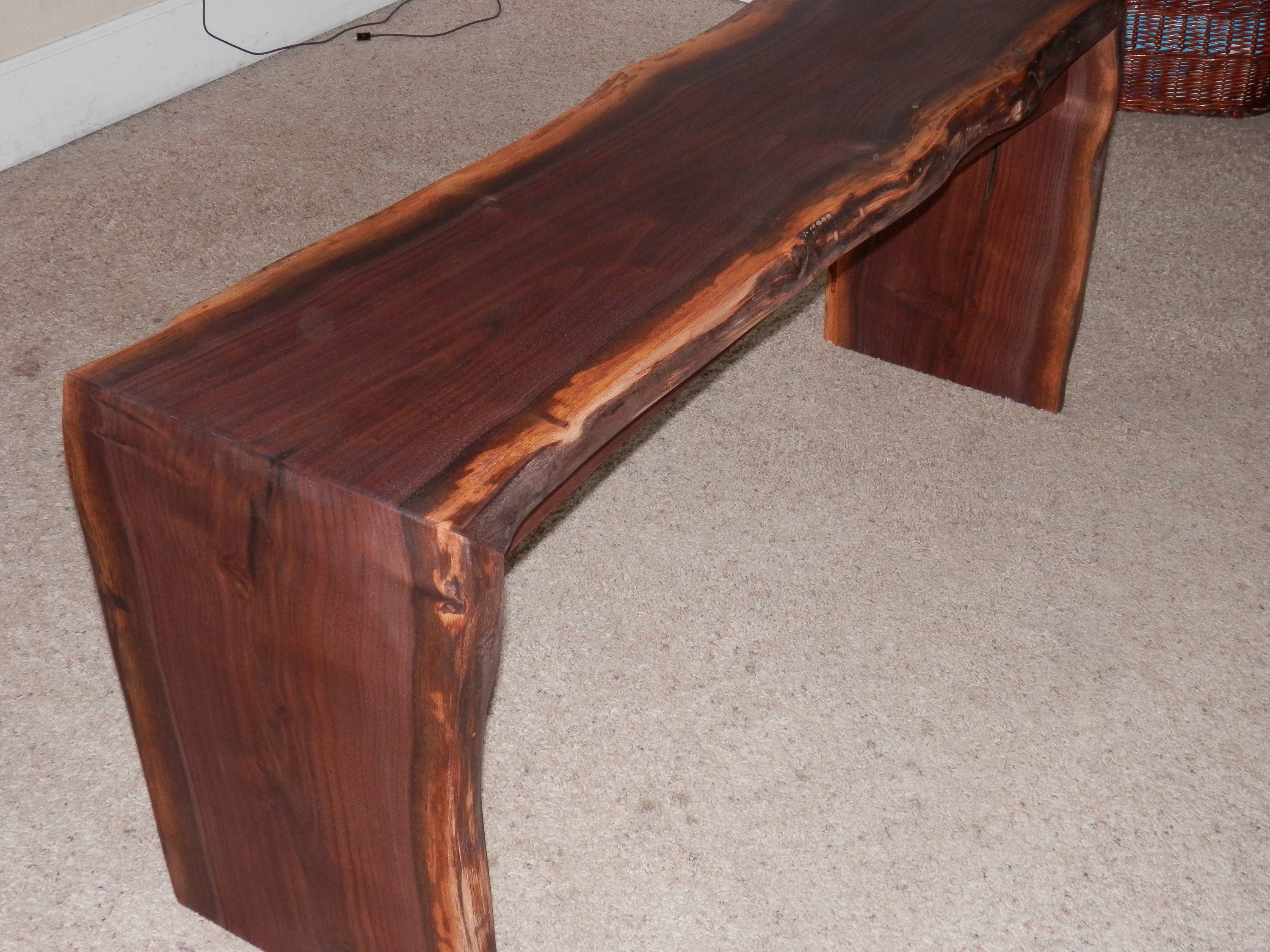 Live edge waterfall bench. Made with locally harvested Oregon Etsy