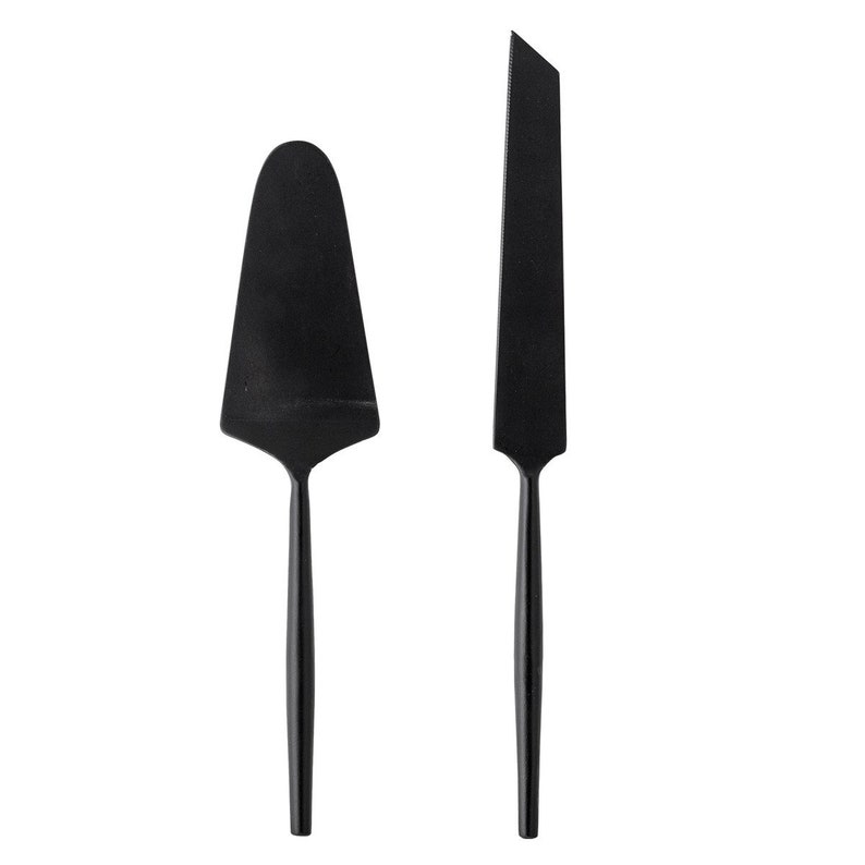 Matte Black Cake Server Knife Set Cake Serving Utensils Etsy