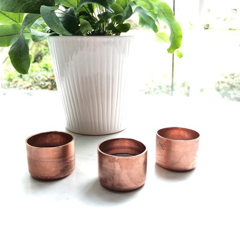 Copper Candle & Plant Holder set of 3 Modern Candle Holder Etsy