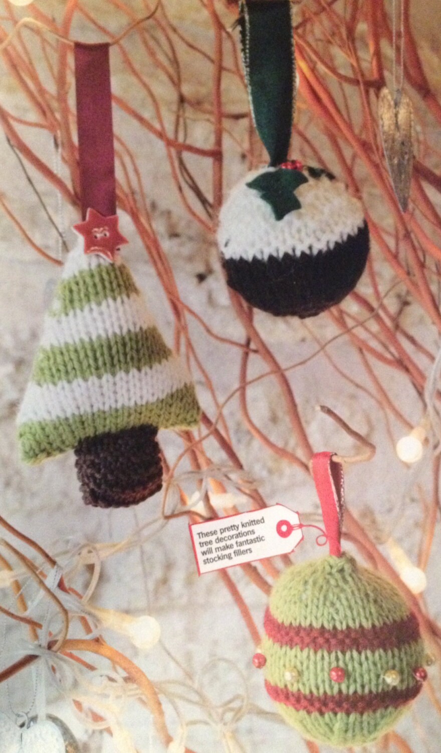 Christmas Tree Baubles Decorations Knitting Pattern Etsy UK