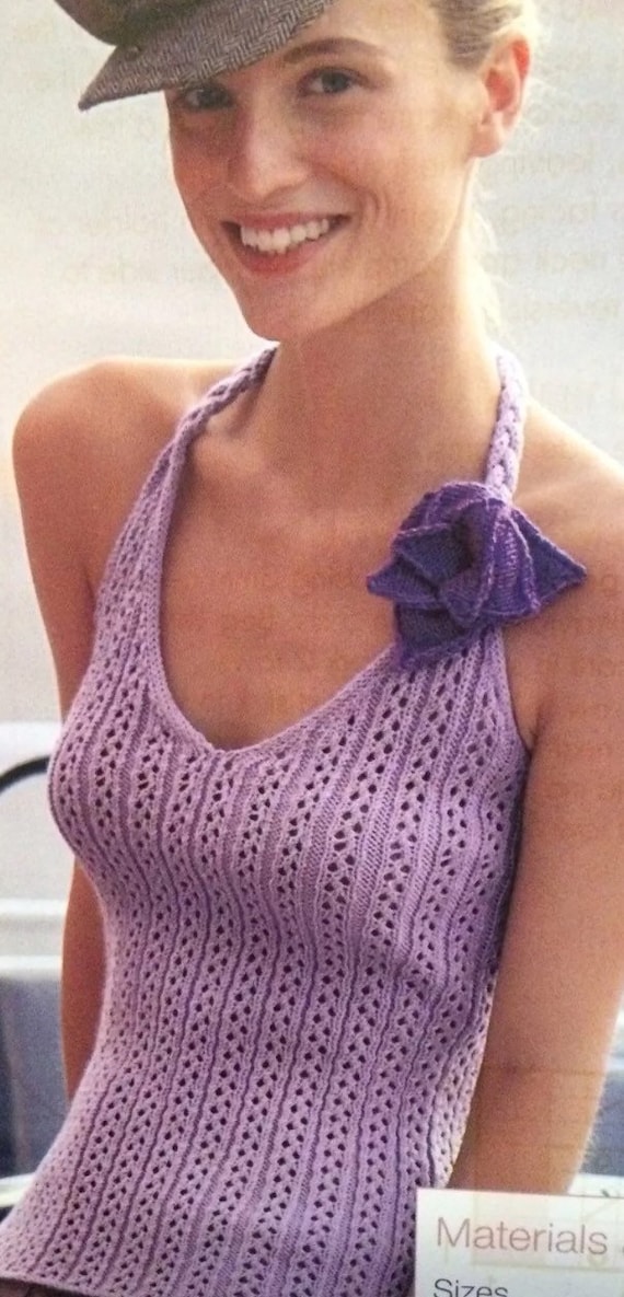 Ladies Halter Vest Top Knitting Pattern S-XL -  Australia