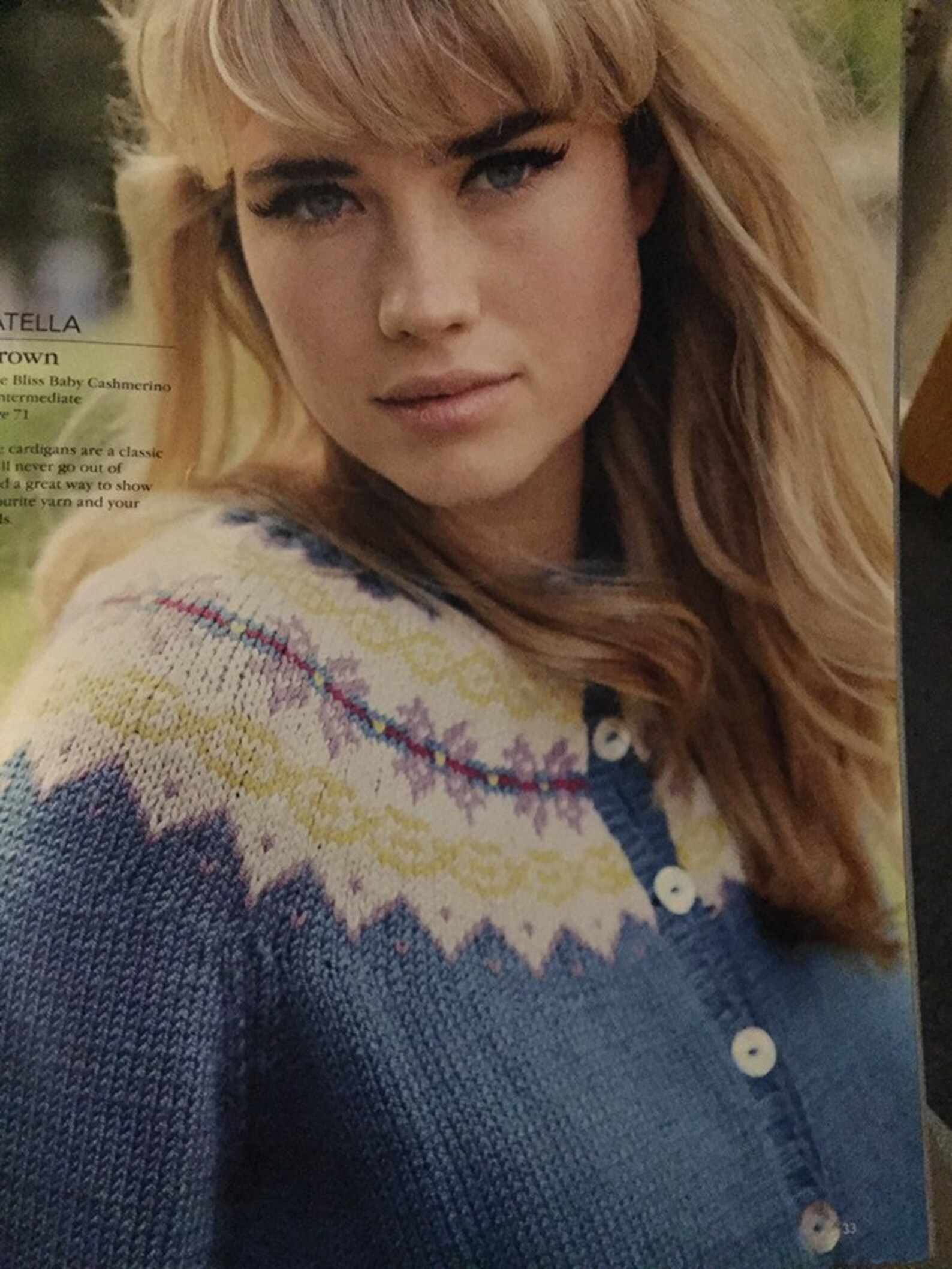 Ladies Fairisle Yoke Cardigan Knitting Pattern Etsy