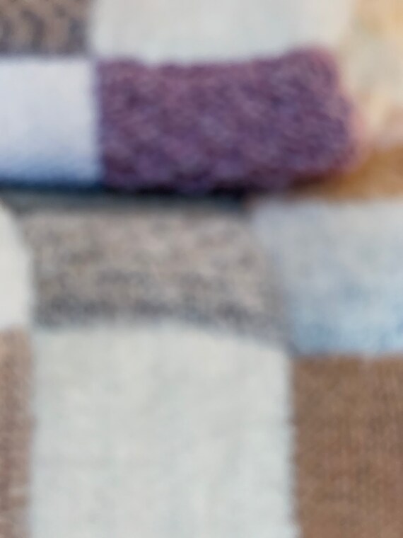 Easy Knit Blanket, Garter Stitch Squares Knitting Pattern, Ideal