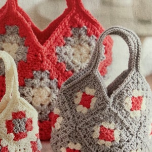 Crochet Squares Bag (3sizes) Beginners / Easy Crochet Pattern