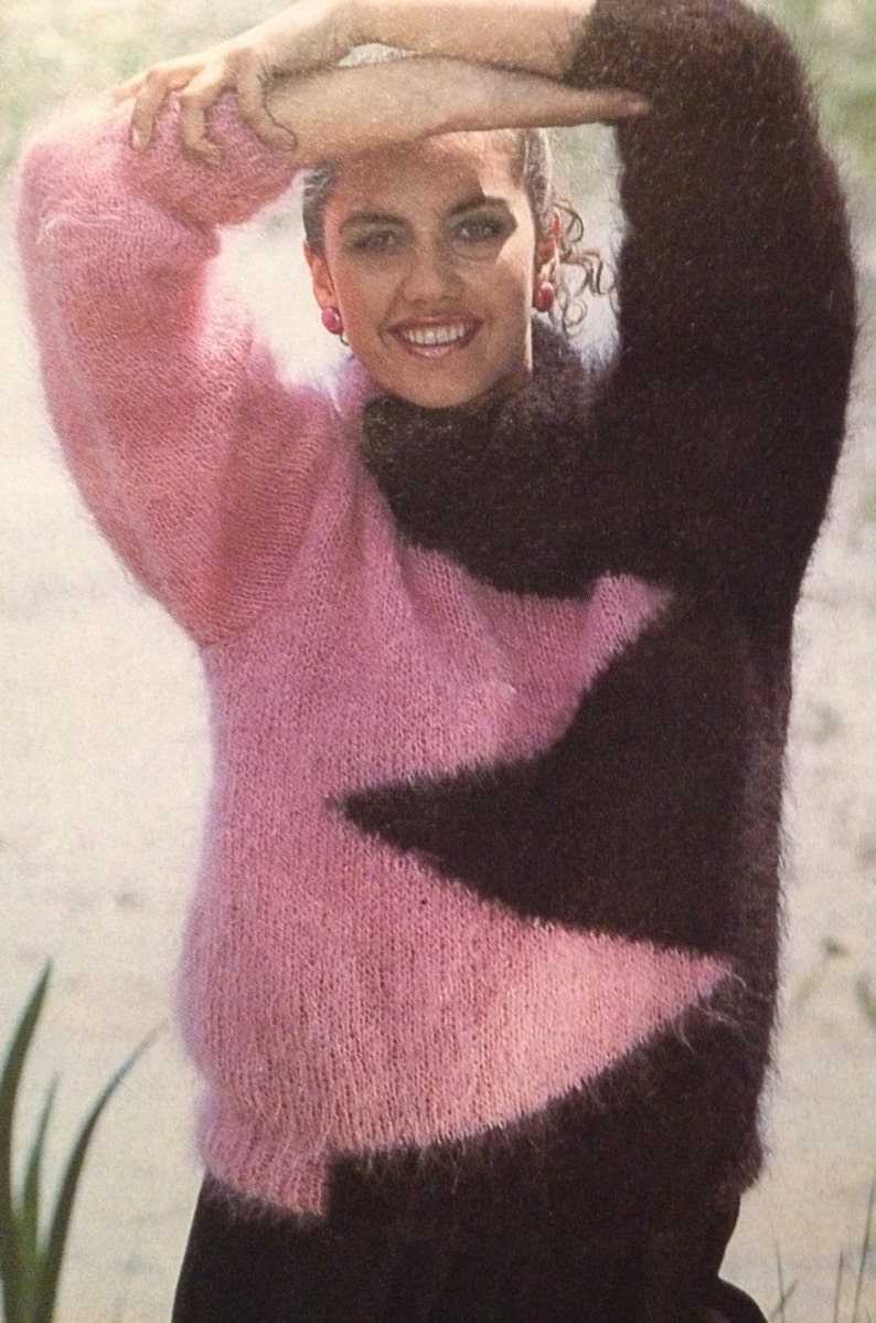 Ladies Zig Zag Cosy Mohair Jumper Size 10 18 Knitting - Etsy UK