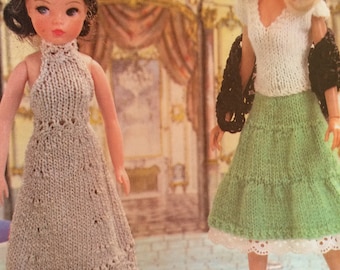 Dolls Clothes Big Night Out, ( Fashion dolls size Barbie etc)  Knitting Pattern