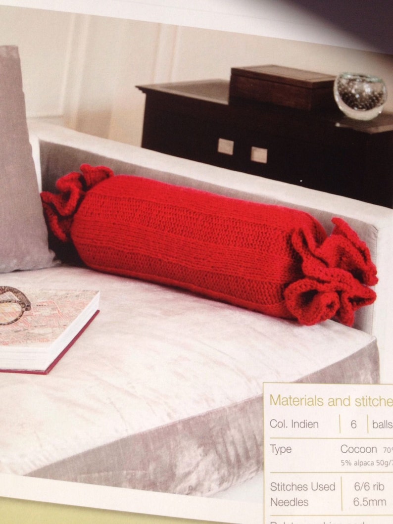 Bolster Cushion Knitting Pattern Etsy UK