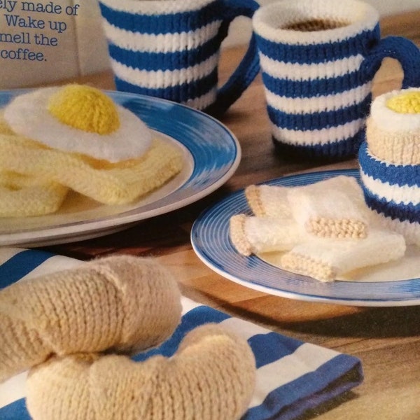 Breakfast & Drinks Knitting Pattern, Continental Breakfast ,Play Food