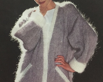 Ladies Long Mohair Jacket Knitting Pattern