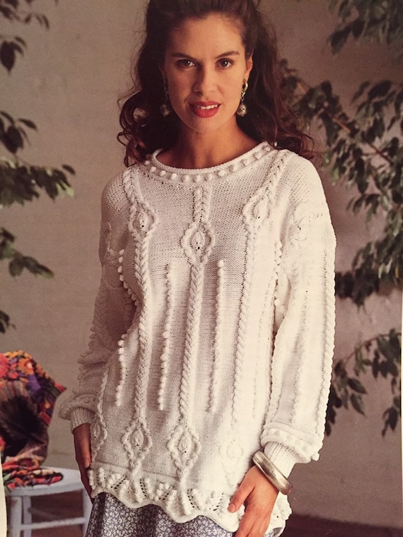 Ladies DK Sweater Knitting Pattern 