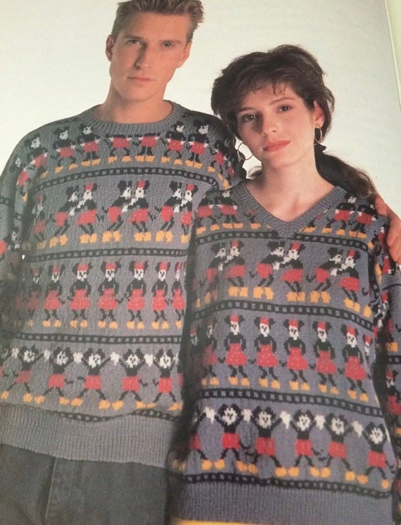 Topolino e Minnie Filmstrip maglione taglie per adulti Modello a maglia Etsy Italia