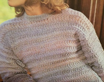 Ladies Round Neck Sweater Knitting Pattern